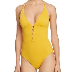 Red Carter Button-Down One Piece Swimsuit NWT